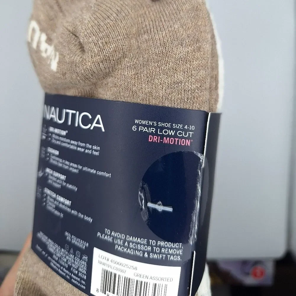 Nautica cushion low cut socks 6 pair set